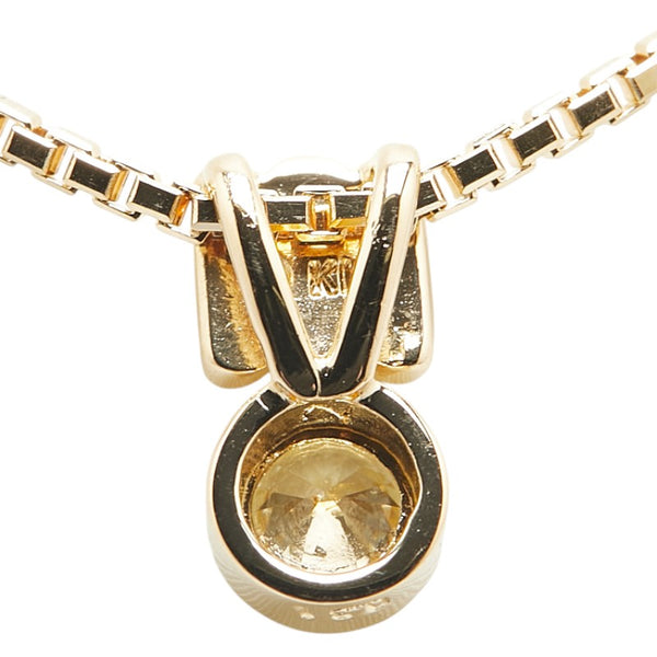 K18YG イエローゴールド ダイヤ0.31ct ペンダントネックレス レディース 【中古】