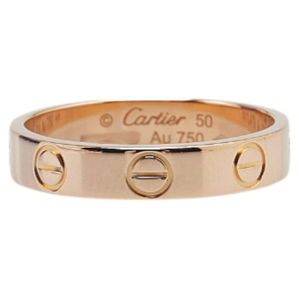 カルティエ ミニラブリング リング 指輪 #50 CRB4085250 K18PG ピンクゴールド レディース CARTIER 【中古】