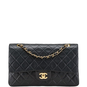 シャネル マトラッセ ココマーク Wフラップ チェーン ショルダーバッグ ハンドバッグ ブラック ラムスキン レディース CHANEL 【中古】
