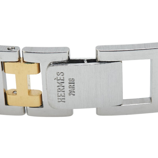 エルメス クリッパー 腕時計 クオーツ ゴールド文字盤 ステンレススチール メッキ メンズ HERMES 【中古】