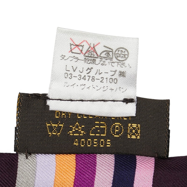 ルイ ヴィトン バンドー モノグラム バタフライ 蝶々 スカーフ パープル シルク レディース LOUIS VUITTON 【中古】