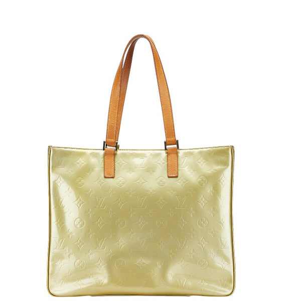 ルイ ヴィトン モノグラム ヴェルニ コロンバス トートバッグ M91028 グリ グリーン パテントレザー レディース LOUIS VUITTON 【中古】