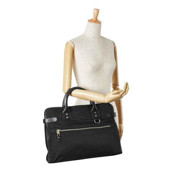 グッチ グッチシマ シェリーライン ハンドバッグ ビジネスバッグ 246410 ブラック レザー キャンバス メンズ GUCCI 【中古】