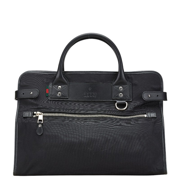 グッチ グッチシマ シェリーライン ハンドバッグ ビジネスバッグ 246410 ブラック レザー キャンバス メンズ GUCCI 【中古】