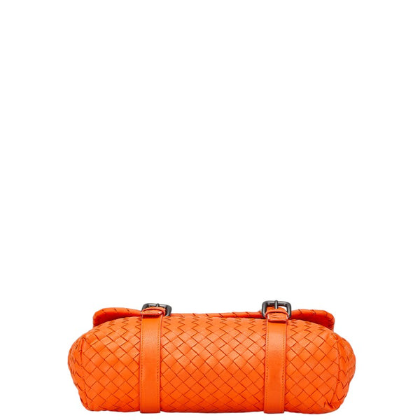 ボッテガヴェネタ イントレチャート ハンドバッグ ショルダーバッグ 2WAY オレンジ レザー レディース BOTTEGAVENETA 【中古】