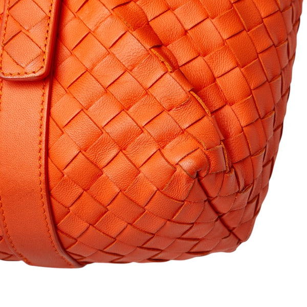 ボッテガヴェネタ イントレチャート ハンドバッグ ショルダーバッグ 2WAY オレンジ レザー レディース BOTTEGAVENETA 【中古】