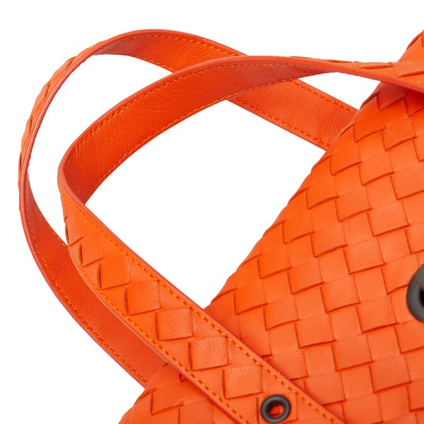 ボッテガヴェネタ イントレチャート ハンドバッグ ショルダーバッグ 2WAY オレンジ レザー レディース BOTTEGAVENETA 【中古】