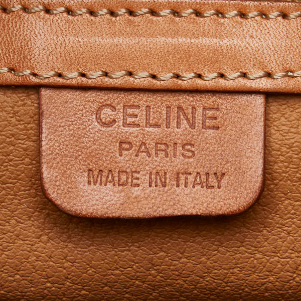 セリーヌ マカダム ハンドバッグ ブラウン PVC レザー レディース CELINE 【中古】