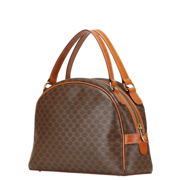 セリーヌ マカダム ハンドバッグ ブラウン PVC レザー レディース CELINE 【中古】