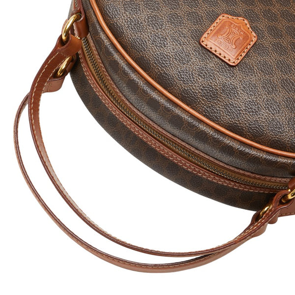 セリーヌ マカダム ハンドバッグ ブラウン PVC レザー レディース CELINE 【中古】