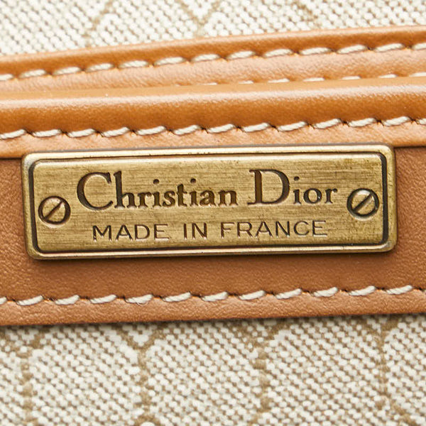 ディオール ハニカム クラッチバッグ セカンドバッグ ベージュ ブラウン PVC レザー レディース Dior 【中古】