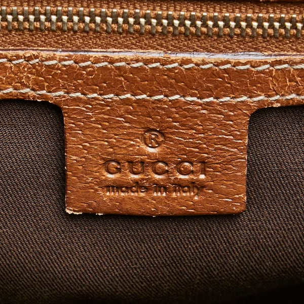 グッチ GGキャンバス ハンドバッグ 120895 ベージュ ブラウン キャンバス レザー レディース GUCCI 【中古】