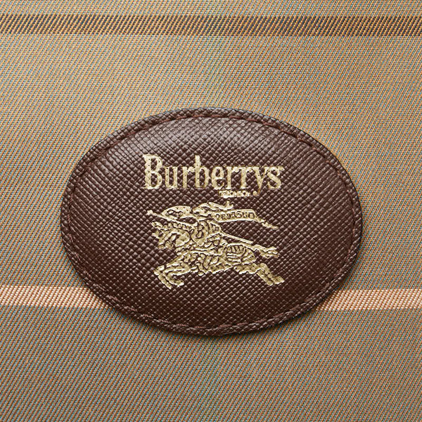 バーバリー チェック トートバッグ ハンドバッグ カーキ マルチカラー キャンバス レザー レディース BURBERRY 【中古】