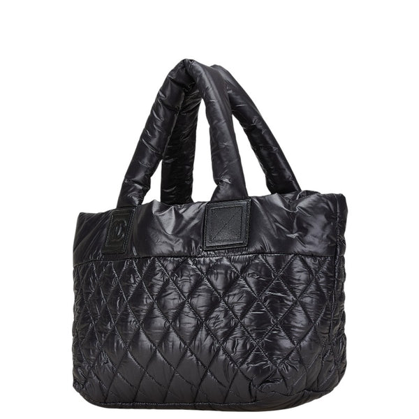 シャネル コココクーン  ハンドバッグ トートバッグ ブラック ナイロン レザー レディース CHANEL 【中古】