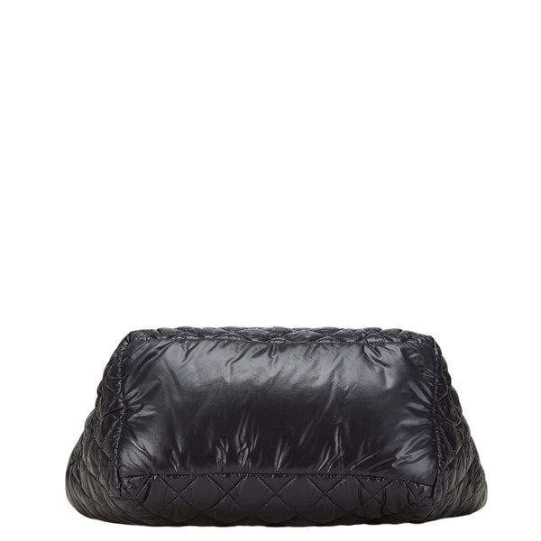 シャネル コココクーン  ハンドバッグ トートバッグ ブラック ナイロン レザー レディース CHANEL 【中古】