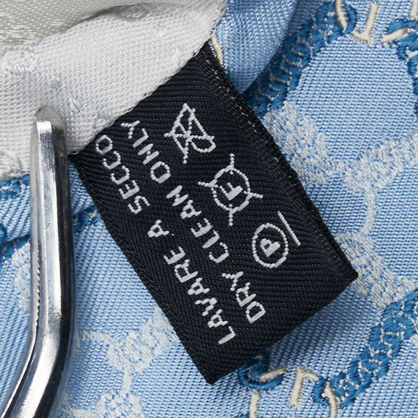 グッチ GG チェーン柄 ネクタイ ライトブルー ホワイト シルク メンズ GUCCI 【中古】