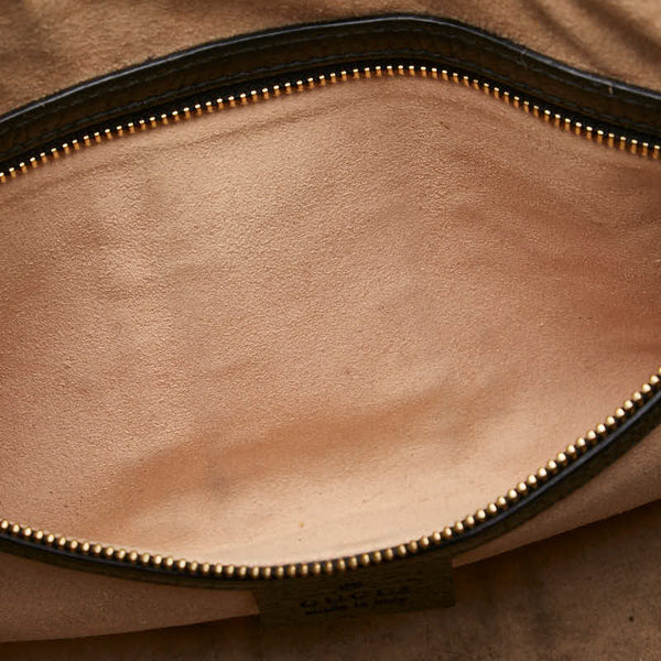 グッチ シェリーライン ミニボストン ハンドバッグ ショルダーバッグ 2WAY 524532 ブラック レザー レディース GUCCI 【中古】