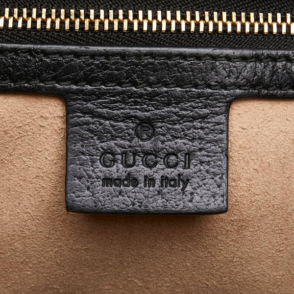 グッチ シェリーライン ミニボストン ハンドバッグ ショルダーバッグ 2WAY 524532 ブラック レザー レディース GUCCI 【中古】