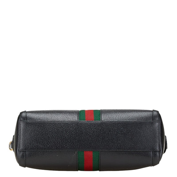 グッチ シェリーライン ミニボストン ハンドバッグ ショルダーバッグ 2WAY 524532 ブラック レザー レディース GUCCI 【中古】