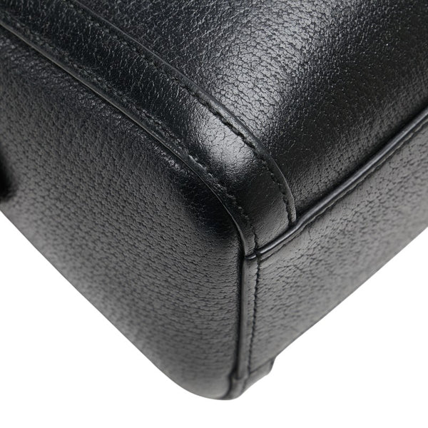 グッチ シェリーライン ミニボストン ハンドバッグ ショルダーバッグ 2WAY 524532 ブラック レザー レディース GUCCI 【中古】