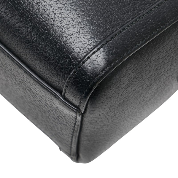 グッチ シェリーライン ミニボストン ハンドバッグ ショルダーバッグ 2WAY 524532 ブラック レザー レディース GUCCI 【中古】