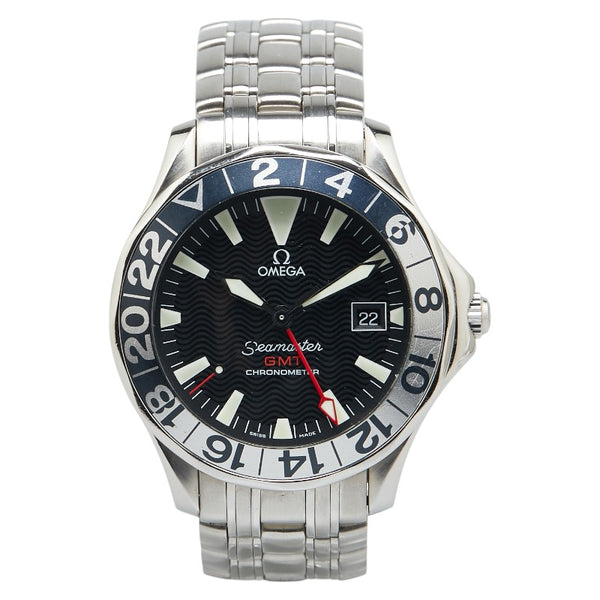 オメガ 50周年記念 シーマスター300 GMT  腕時計 2234.50 自動巻き ブラック文字盤 ステンレススチール メンズ OMEGA 【中古】
