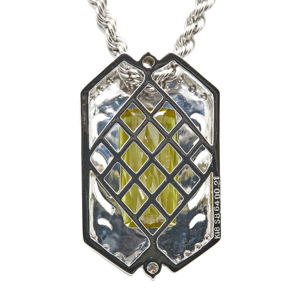 K18WG ホワイトゴールド スフェーン8.64ct ダイヤ0.21ct ペンダントネックレス レディース 【中古】