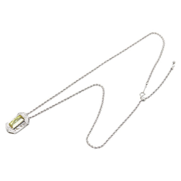 K18WG ホワイトゴールド スフェーン8.64ct ダイヤ0.21ct ペンダントネックレス レディース 【中古】