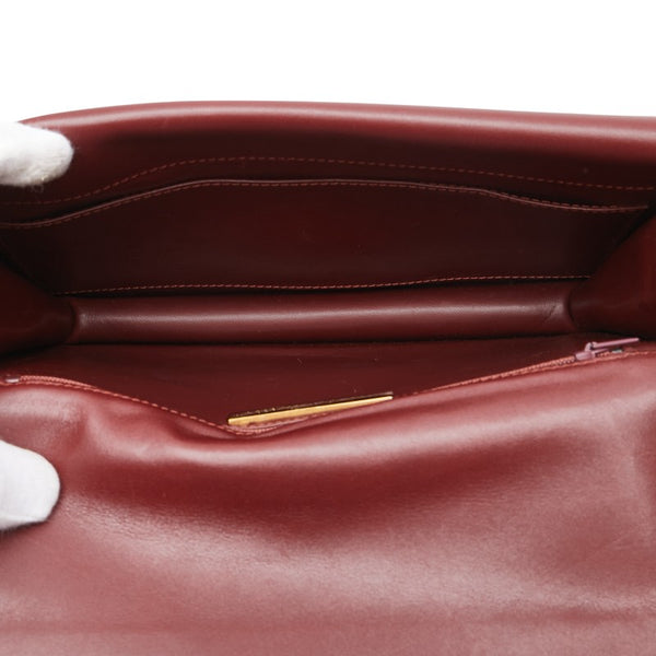 カルティエ マストライン 斜め掛け ショルダーバッグ ワインレッド ボルドー レザー レディース CARTIER 【中古】