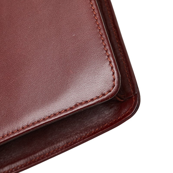 カルティエ マストライン 斜め掛け ショルダーバッグ ワインレッド ボルドー レザー レディース CARTIER 【中古】