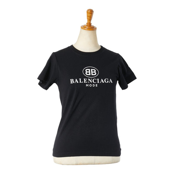 バレンシアガ BBロゴ Tシャツ サイズ：XS 504156 ブラック コットン レディース BALENCIAGA 【中古】