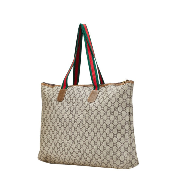 グッチ オールドグッチ GGプラス トートバッグ ベージュ マルチカラー PVC レザー レディース GUCCI 【中古】