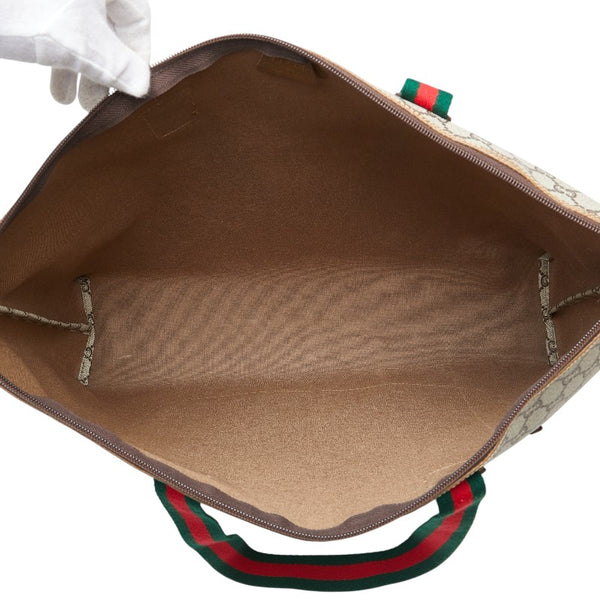 グッチ オールドグッチ GGプラス トートバッグ ベージュ マルチカラー PVC レザー レディース GUCCI 【中古】