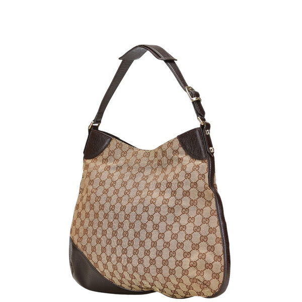 グッチ GGキャンバス ホースビット ワンショルダーバッグ 137386 ベージュ ブラウン キャンバス レディース GUCCI 【中古】