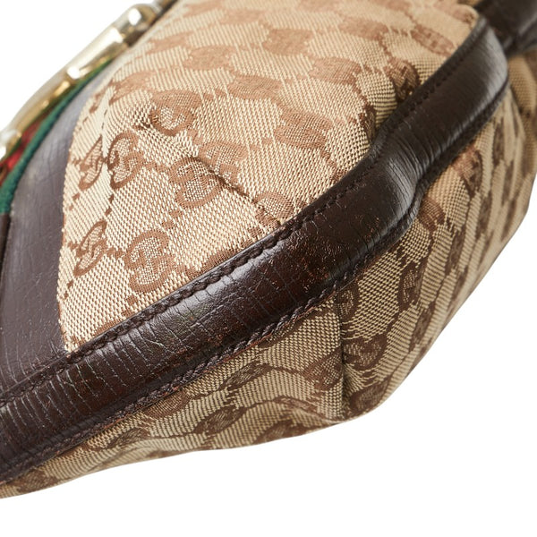 グッチ GGキャンバス ホースビット ワンショルダーバッグ 137386 ベージュ ブラウン キャンバス レディース GUCCI 【中古】