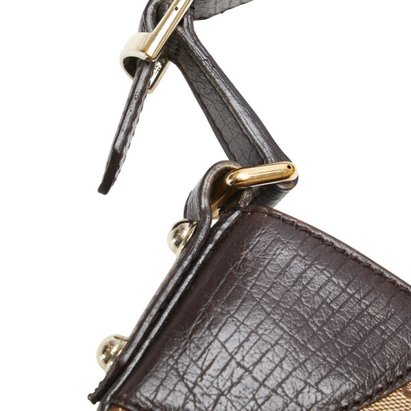 グッチ GGキャンバス ホースビット ワンショルダーバッグ 137386 ベージュ ブラウン キャンバス レディース GUCCI 【中古】