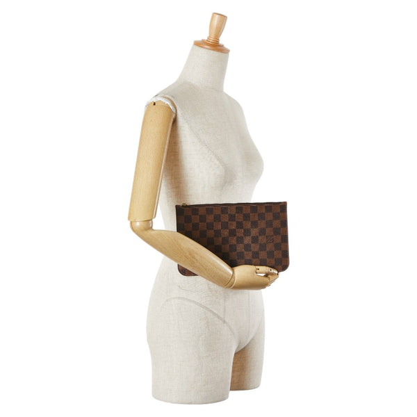 ルイ ヴィトン ダミエ ネヴァーフルMM 付属品ポーチ ポーチ ブラウン PVC レザー レディース LOUIS VUITTON 【中古】