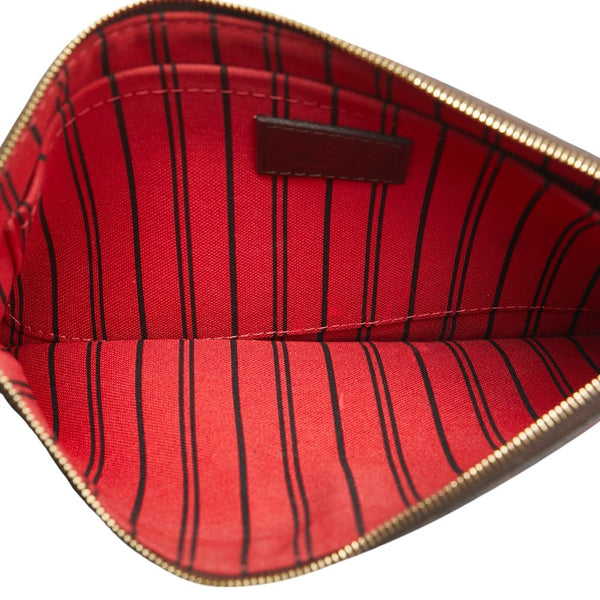 ルイ ヴィトン ダミエ ネヴァーフルMM 付属品ポーチ ポーチ ブラウン PVC レザー レディース LOUIS VUITTON 【中古】