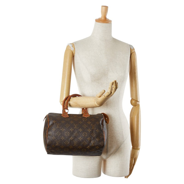 ルイ ヴィトン モノグラム スピーディ25 ミニボストンバッグ ハンドバッグ M41528 ブラウン PVC レザー レディース LOUIS VUITTON 【中古】