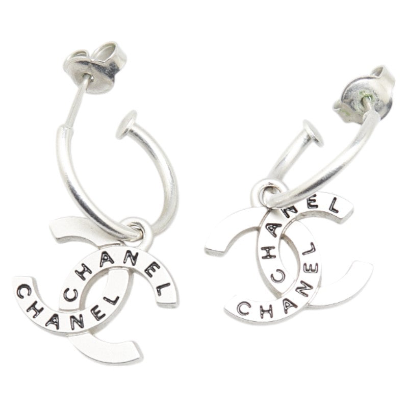 シャネル ココマーク フープ ピアス シルバー メタル レディース CHANEL 【中古】