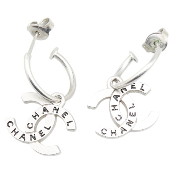 シャネル ココマーク フープ ピアス シルバー メタル レディース CHANEL 【中古】