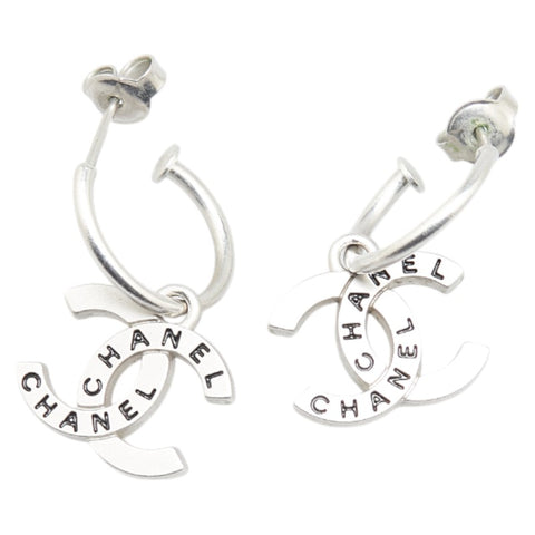 シャネル ココマーク フープ ピアス シルバー メタル レディース CHANEL 【中古】