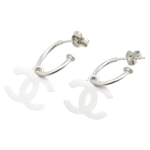 シャネル ココマーク フープ ピアス シルバー メタル レディース CHANEL 【中古】