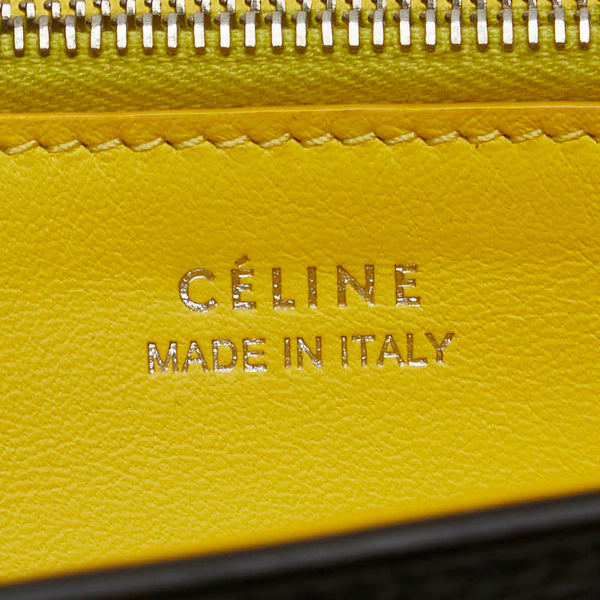 セリーヌ ラージフラップ マルチクッション 長財布 ブラック レザー レディース CELINE 【中古】