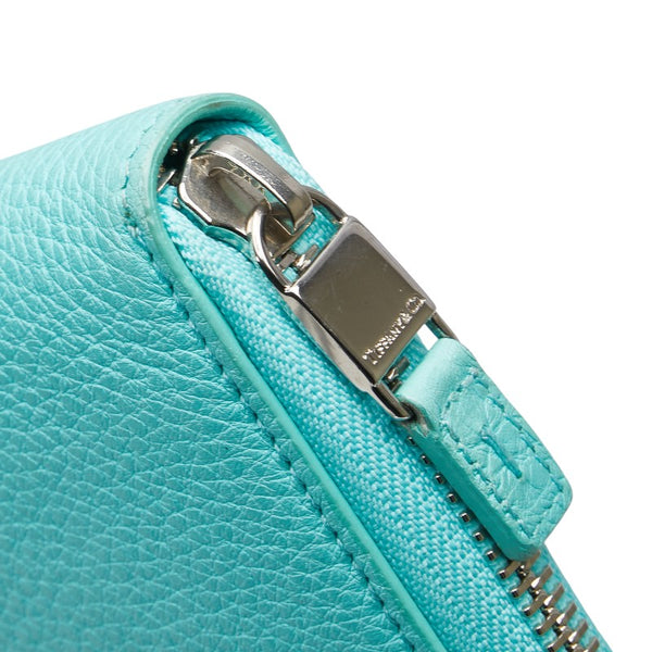 ティファニー 二つ折り財布 ティファニーブルー レザー レディース TIFFANY&Co. 【中古】