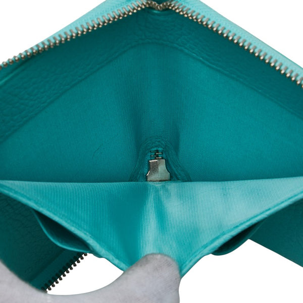 ティファニー 二つ折り財布 ティファニーブルー レザー レディース TIFFANY&Co. 【中古】