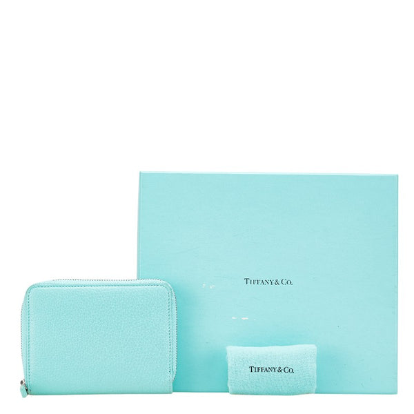 ティファニー 二つ折り財布 ティファニーブルー レザー レディース TIFFANY&Co. 【中古】