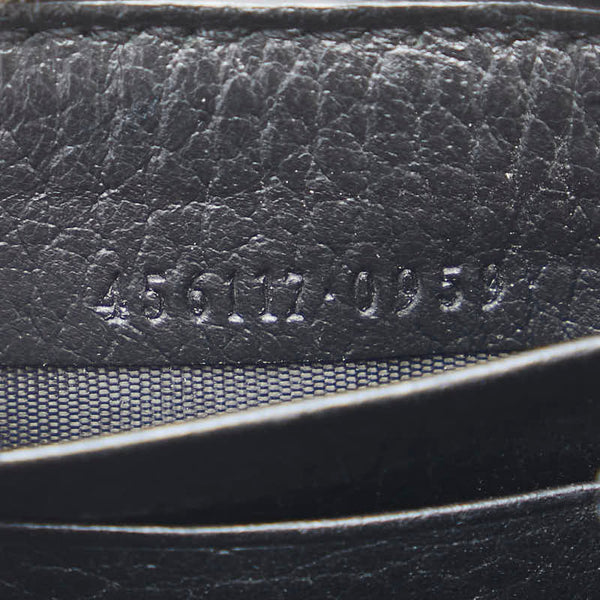 グッチ GGマーモント ラウンドファスナー 長財布 456117 ブラック レザー レディース GUCCI 【中古】