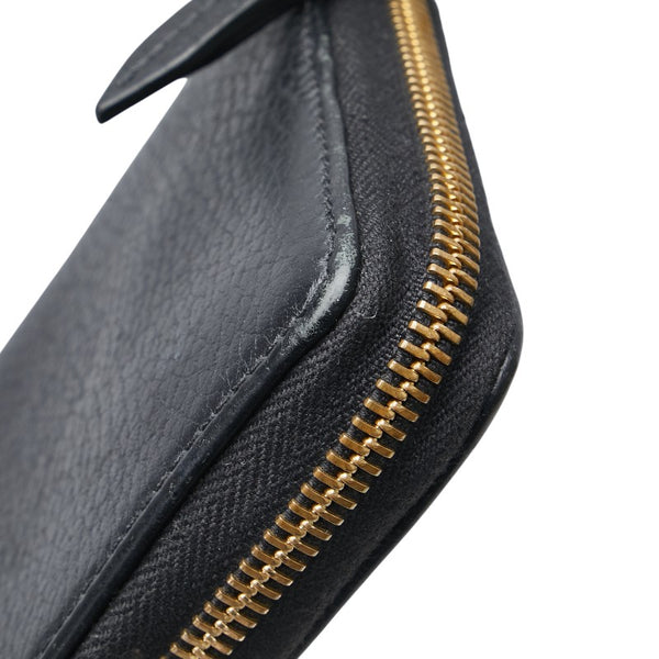 グッチ GGマーモント ラウンドファスナー 長財布 456117 ブラック レザー レディース GUCCI 【中古】