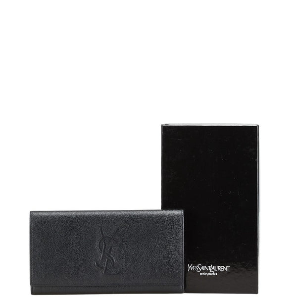 サンローラン YSLロゴ 長財布 352905 ブラック レザー レディース SAINT LAURENT 【中古】